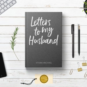 Cartas a mi esposo Diario personalizado con nombre personalizado. Idea de regalo de papel para aniversario, compromiso, despedida de soltera. Compromiso romántico