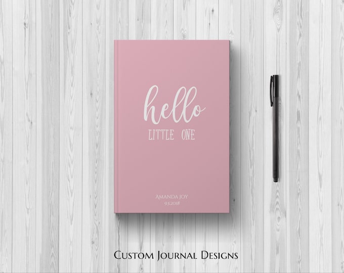 PERSONALIZED Hello Little One Baby Girl. 1st Time Mom. First Year Keepsake Memories Milestones Baby Shower Gift Idea Newborn Daughter Custom