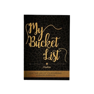 Personalisierte Bucket List Journal mit Schreibaufschlägen Buchgeschenk, benutzerdefiniertem Namen, benutzerdefiniertem Cover, Geburtstagsruhestands-Abschlussgeschenk. 20cm mal 25cm