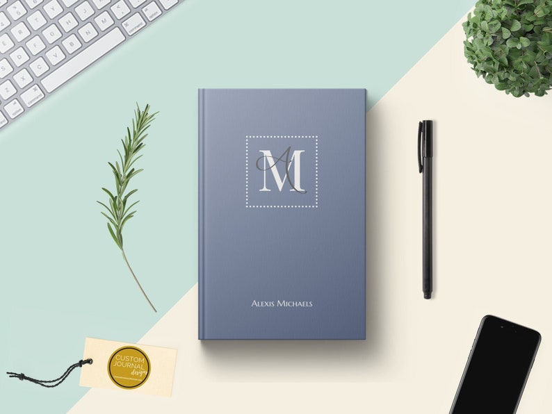 2022-2026 Five Year Monthly Planner Calendar. Personalized Custom Name Monogram Letters. Hardcover 60 Months 5 Year Planning Journal Notes.