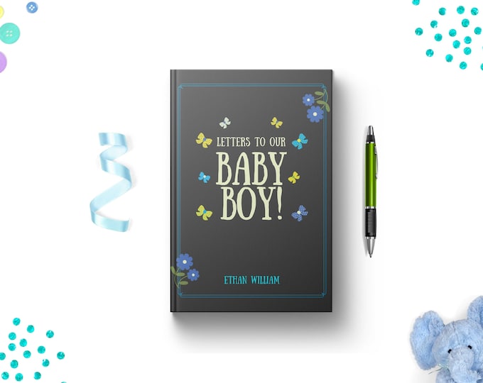 PERSONALIZED Letters to Our Baby Boy Journal. Lined. Dot Grid. Blank. Hardcover Keepsake Memory Gift Idea. Expecting Parents of Infant Son.