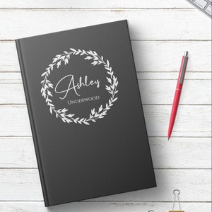 Personalized Writing Journal. Custom Name Hardcover. Lined Dot Grid. Cute Gift for Women - Mom Wife Sister Daughter Best Friend Boss Teacher