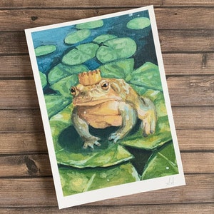 Frog Prince Art Print | Frog Art, Whimsical Art Print, Magical Art Print, Fine Art Print, Room Decor, Wall Art
