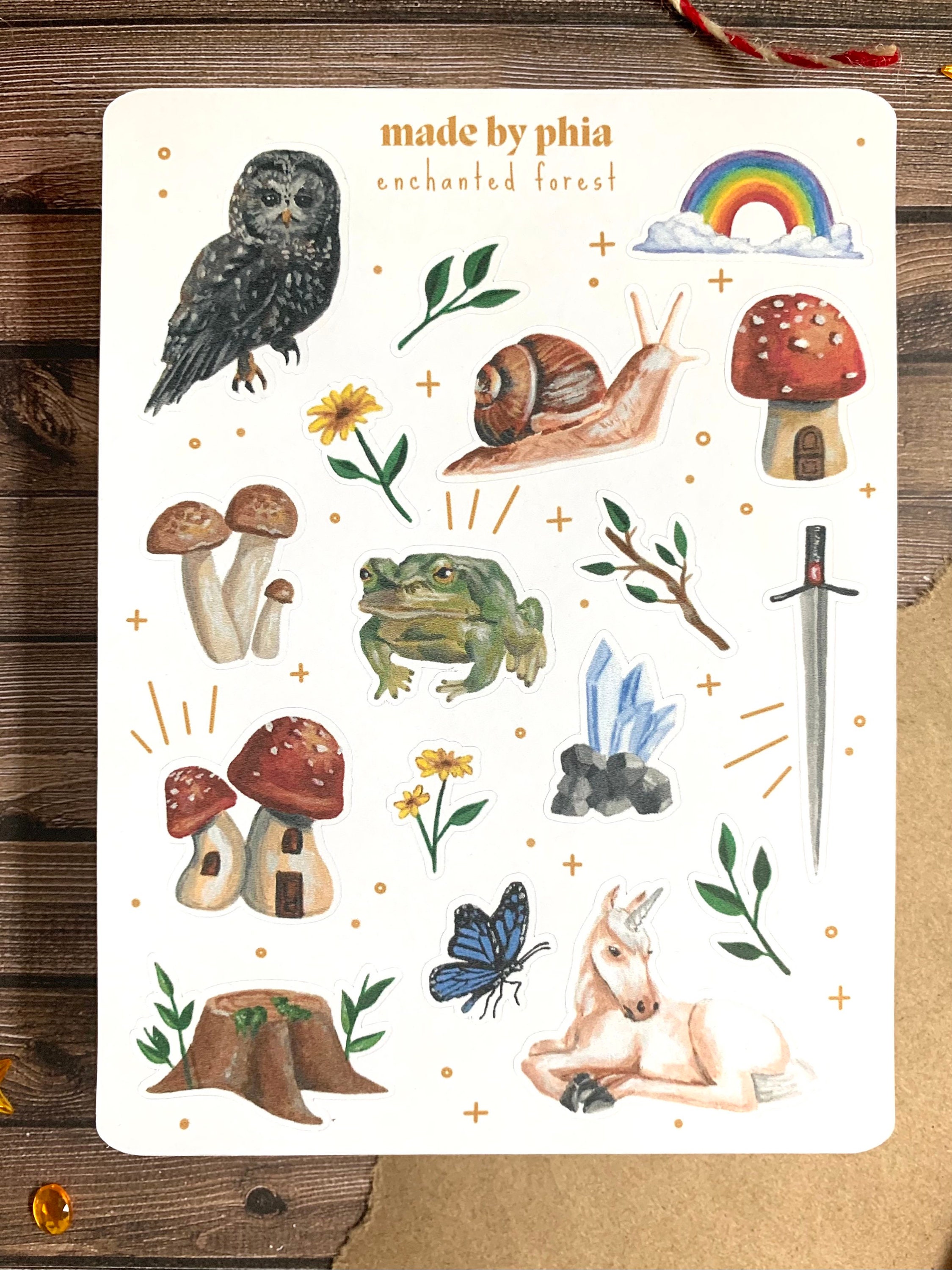 Enchanted Forest Sticker Sheet Bullet Journal Stickers, Planner Stickers,  Magical Stickers, Fantasy Stickers, Woodland Sticker Sheet 