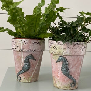 Seahorse 4.5” x5” rose flower pot