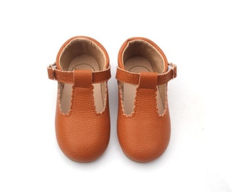 Personalised Baby Shoes Tan Vintage Look