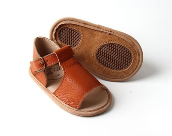 Baby Sandal | Tan Sandal | Toddler Unisex Sandal | Leather Baby Sandal | Tan Cub Sandal | Soft Soled | Baby Boy Shoe | Baby Girl Shoe