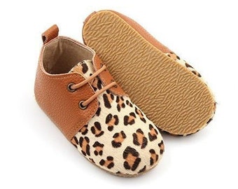 SALE | Leopard Print Oxfords | Rubber Sole | Girls | Toddler Oxfords