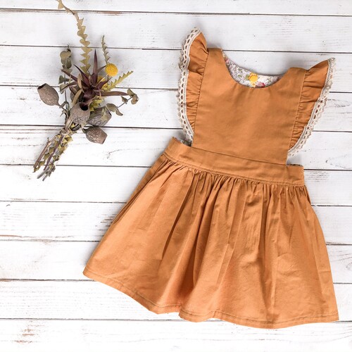Mustard Pinafore Dress Etsy