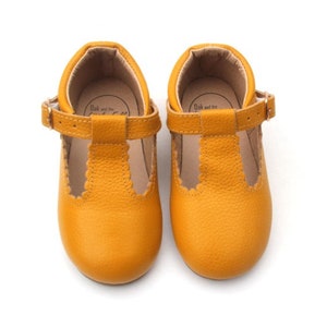 Kids Leather Shoe | Mustard T-Bar | Hard Soled Shoe | Toddler and Kids Shoes | Mary Janes | Leather T-Bar |Kids Shoe | Toddler T-Bar