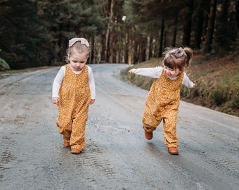 Mustard Overalls | Toddler Jumpsuit | Corduroy Overalls | Retro Jumpsuit | Kids Handmade Playsuit