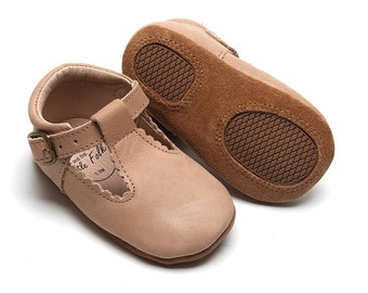 NEW Camel Leather Tbar | Baby Shoe | Soft Soled Shoe | Waxed Leather Shoe | Mary Jane | Baby Girl Shoe | Baby Gift