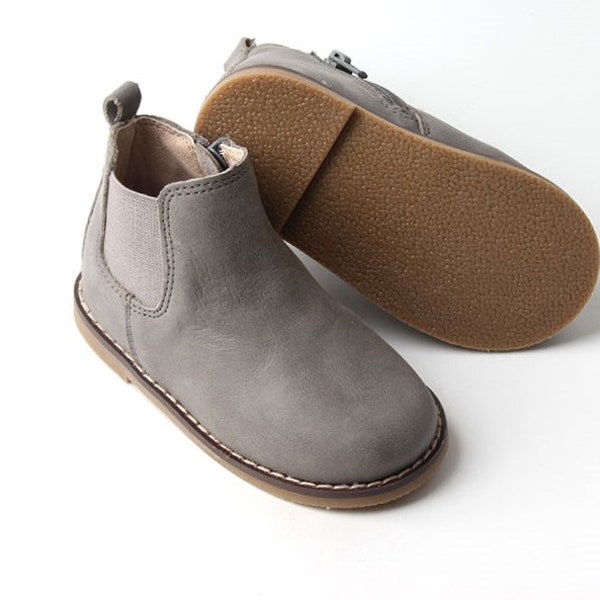 Dusty Blue Boot | Kids Leather Boot | Premium Waxed Leather | Rubber Sole | Toddler Boot  | Little Girl | Little Boy | Kids Leather Shoe