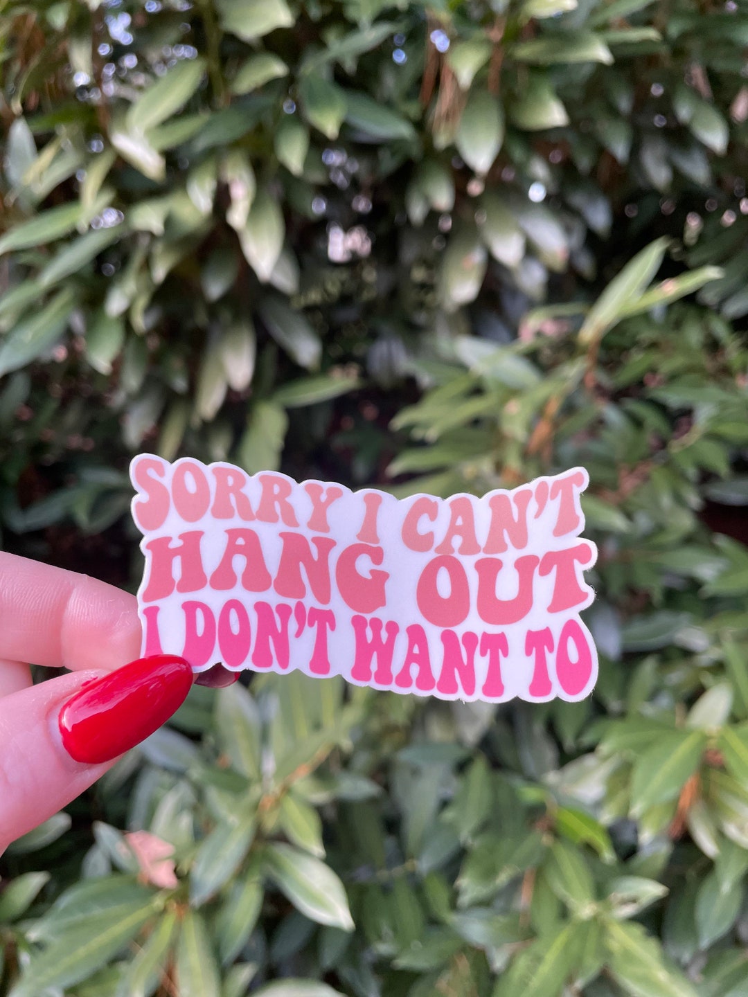 Sorry I Cant Hang Out I Dont Want to Sticker Etsy