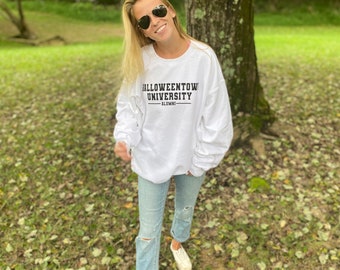 Halloweentown University Crew Neck, Halloweentown, Halloween Sweatshirt, Halloween, Crewneck, Fleece Pullover, Fall, Oversized Sweatshirt