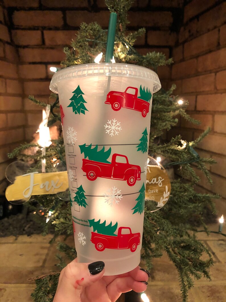 Christmas Starbucks Cold Cup Reusable Starbucks Cup Etsy