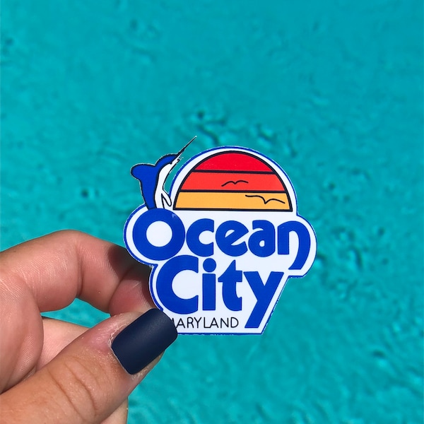 Ocean City Maryland Sticker, Beach Sticker, Boardwalk sticker, OCMD, Stickers, Hydroflask Sticker, Laptop sticker, Waterbottle sticker