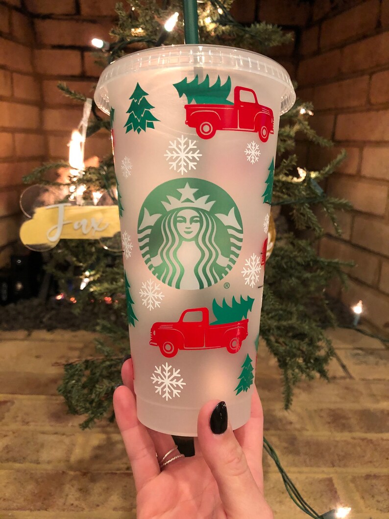 Christmas Starbucks Cold Cup Reusable Starbucks Cup Etsy