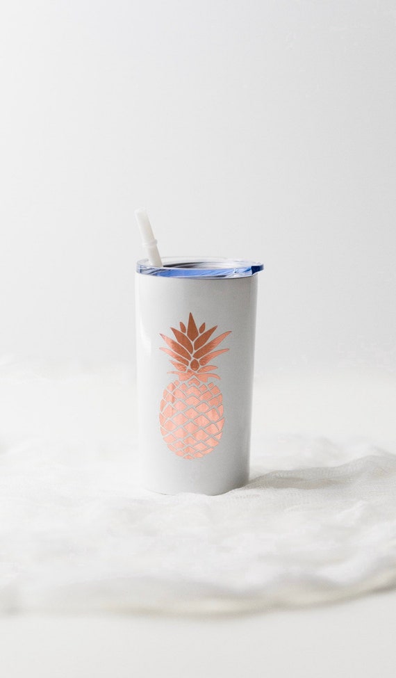 Pineapple Tumbler/ Skinny Tumbler/ Summer Tumbler/ 12oz Tumbler with Straw/ Mini Tumbler/ Personalized Cups/ Custom Tumbler