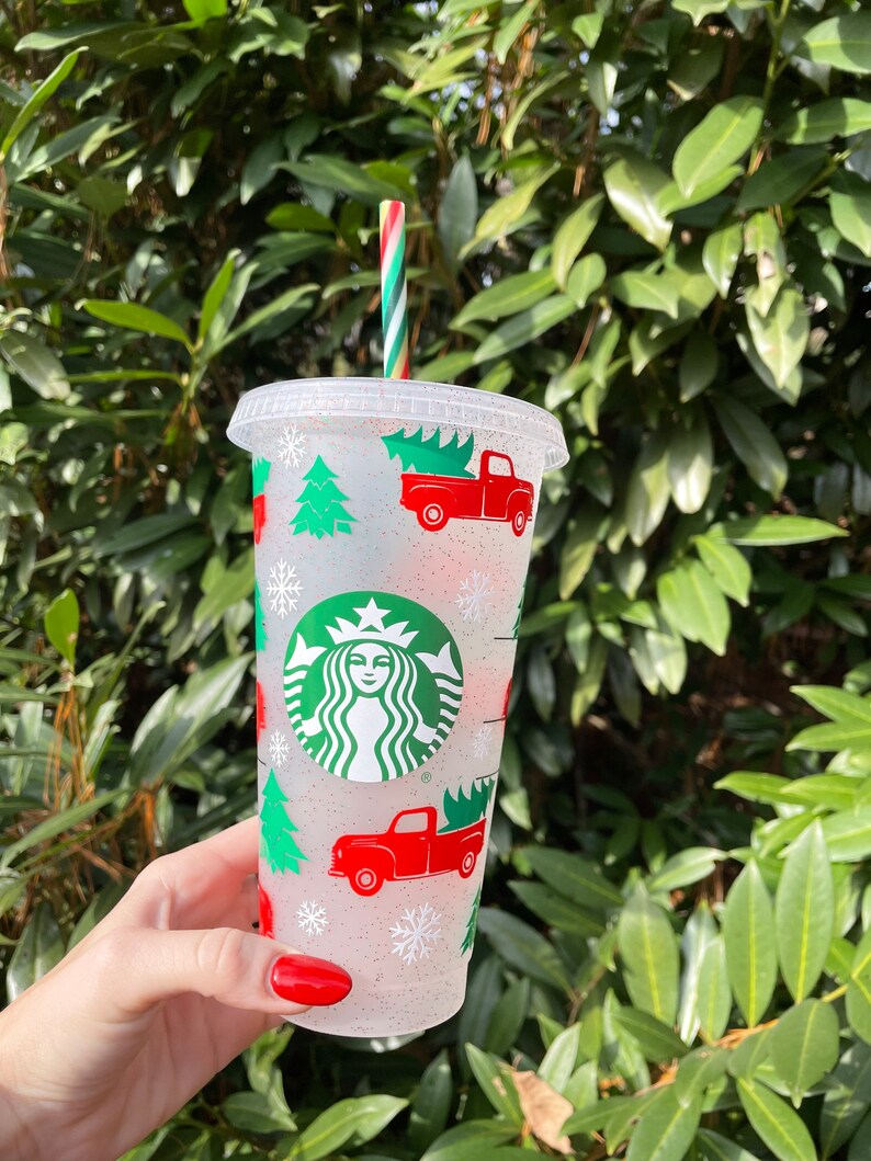 Christmas Starbucks Cold Cup Reusable Starbucks Cup Etsy