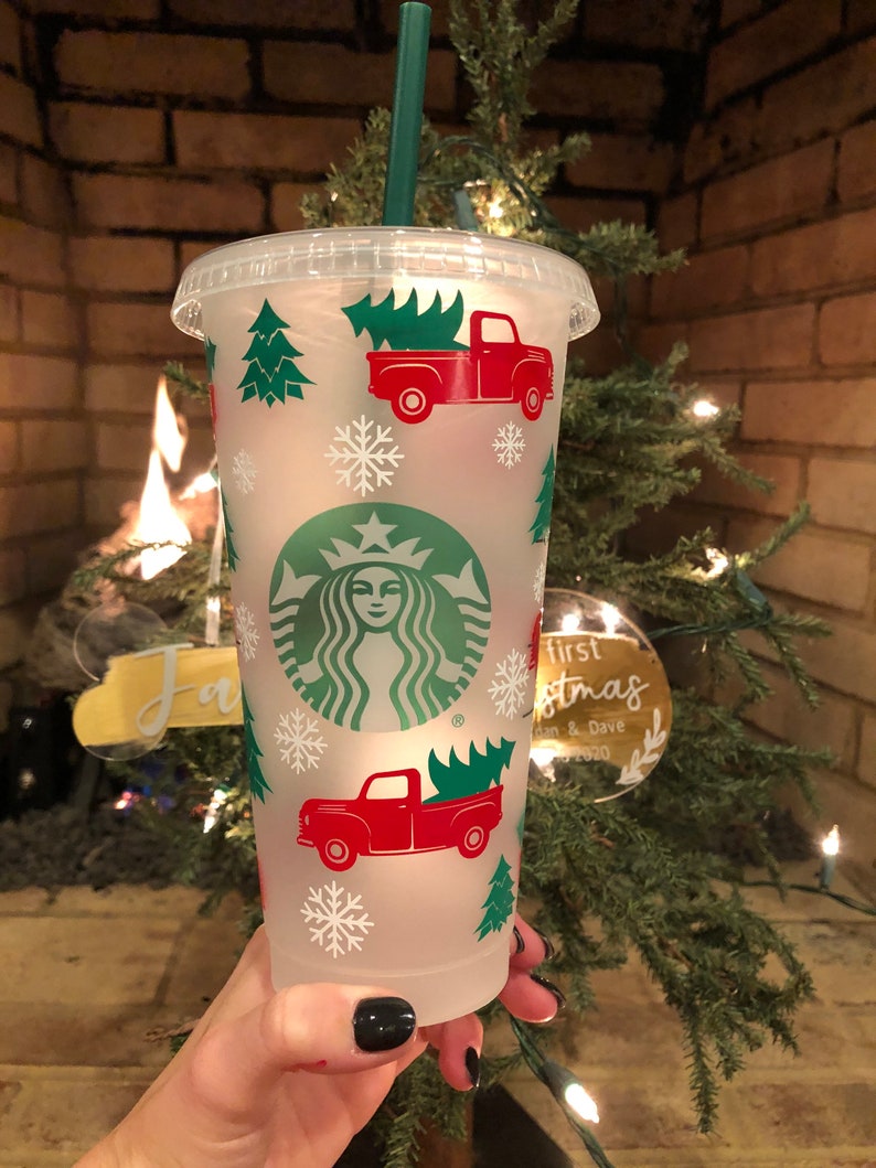 Christmas Starbucks Cold Cup Reusable Starbucks Cup Etsy