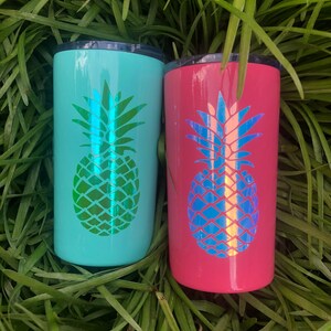 Vaso de piña/ Vaso flaco/ Vaso de verano/ Vaso de 12 oz con paja/ Mini vaso/ Tazas personalizadas/ Vaso personalizado imagen 4