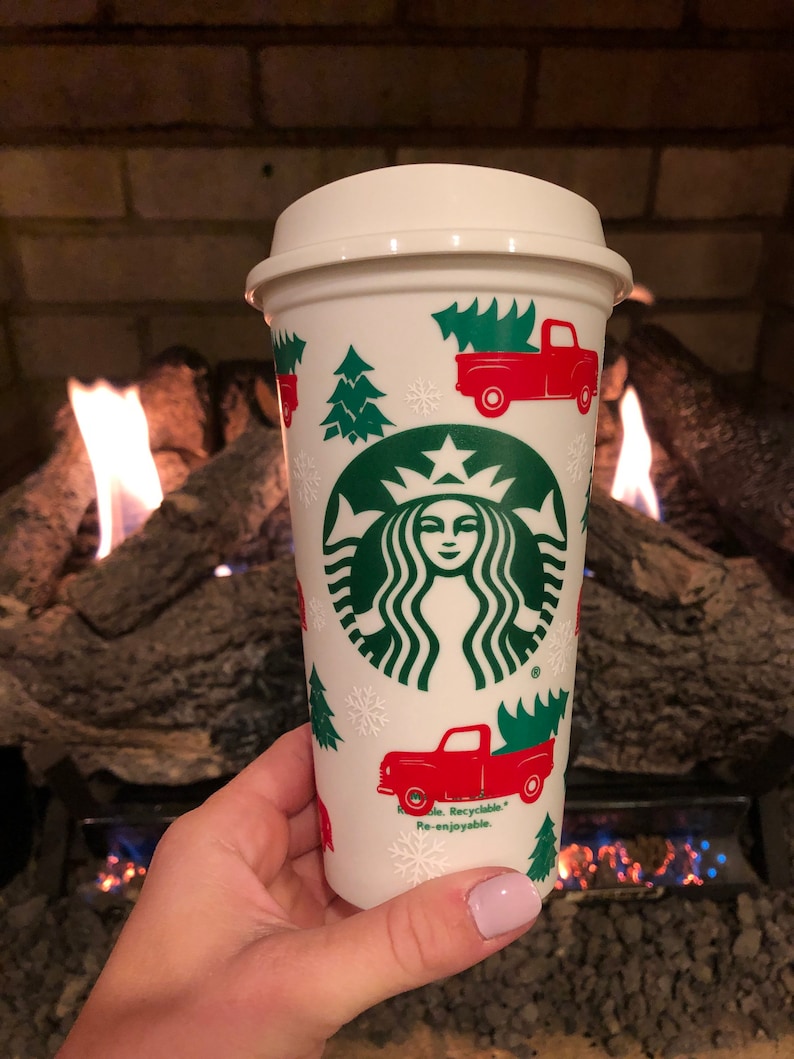Christmas Starbucks Cold Cup Reusable Starbucks Cup Etsy