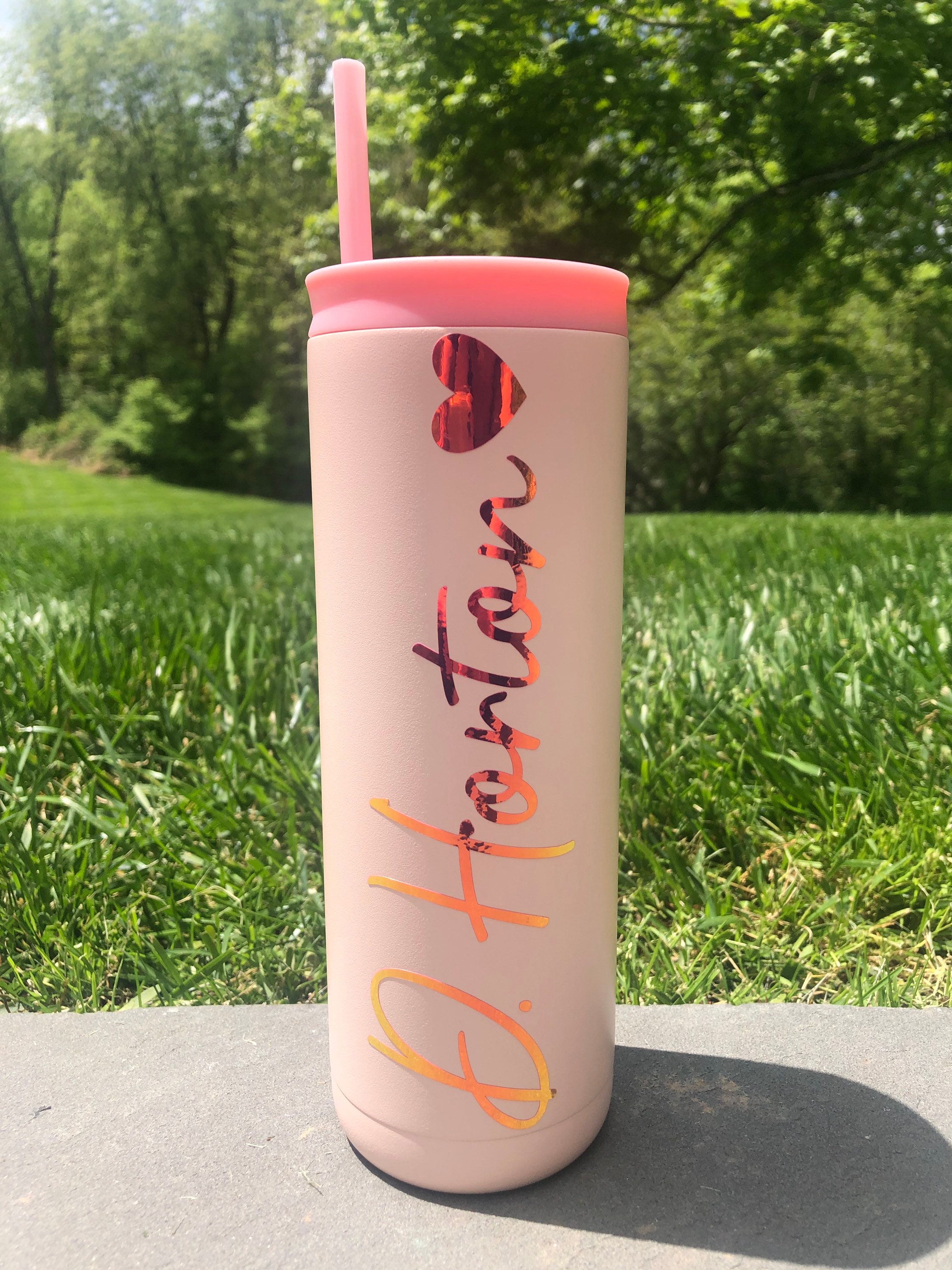 Custom 20oz Tumbler With Straw/ Skinny Tumbler/ Personalized Etsy New