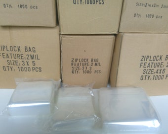 Clear Plastic Zip Bags, 2Mil Resealable Top Lock For Beads,  Jewelry, Dry Food