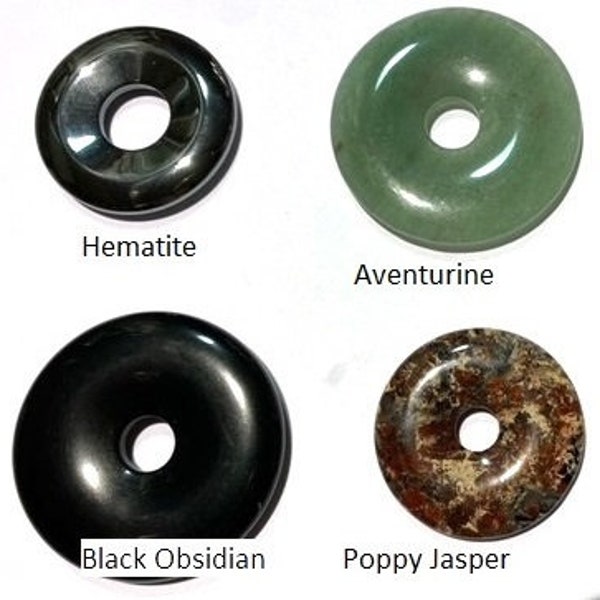 Pi Stone, Natural Gemstone Donut, Disc