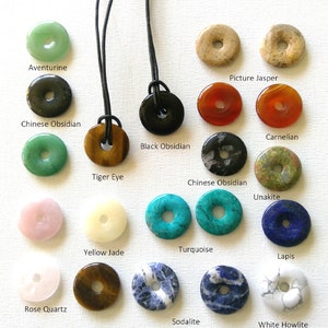 Pi Stone Leather Cord Necklace, 18-20&quot;
