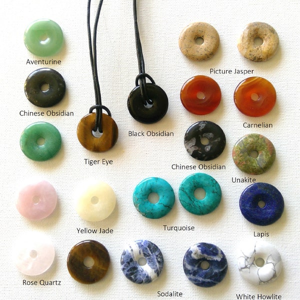 Pi Stone Leather Cord Necklace, 18-20"