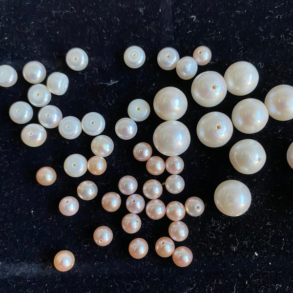 Half Drilled Pearl Etsy