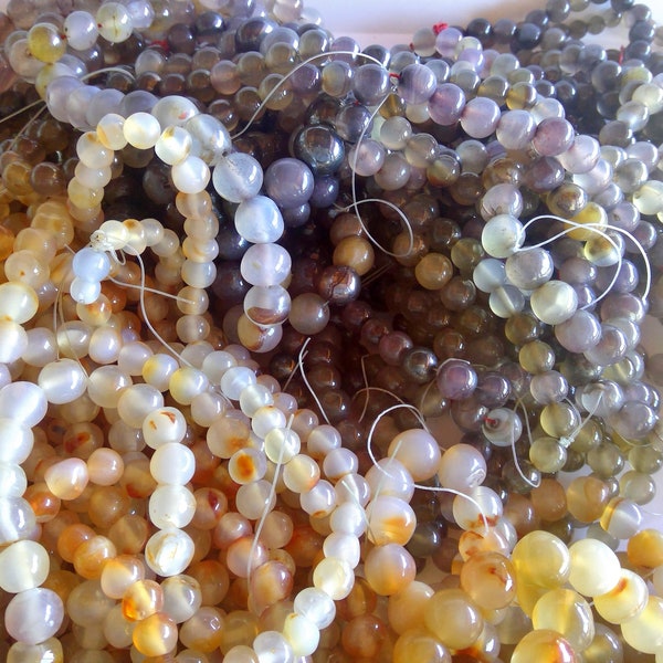 Bulk Sale. Vintage Natural Mongolia Carnelian Round Beads 15"