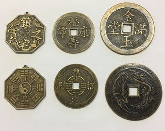 2Pcs Feng Shui Coins with Chinese Knot Handmade Lucky Ching Ancient Coins Five Emperors Antique Fortune Money Coins for Wealth and Success Home Decor Style B 2Pcs Feng Shui Coins with Chinese Knot Handmade Lucky Ching Ancient Coins Five Emperors Antique Fortune Money Coins for Wealth and Success Home Decor Style B