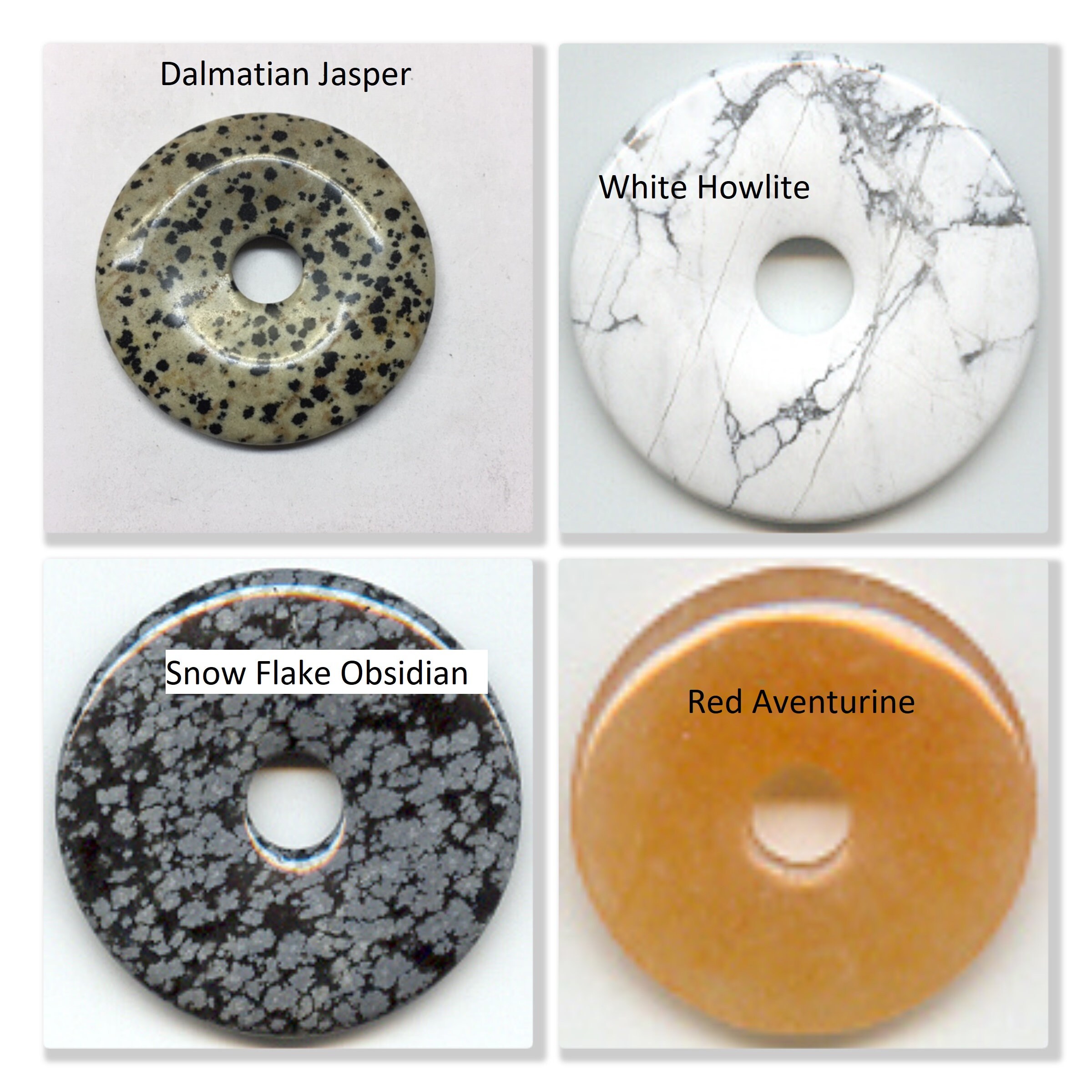 Natural Gemstone PI,  Donut, Disc