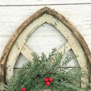 Cathedral Farmhouse Style Christmas Wood Window Frame image 3