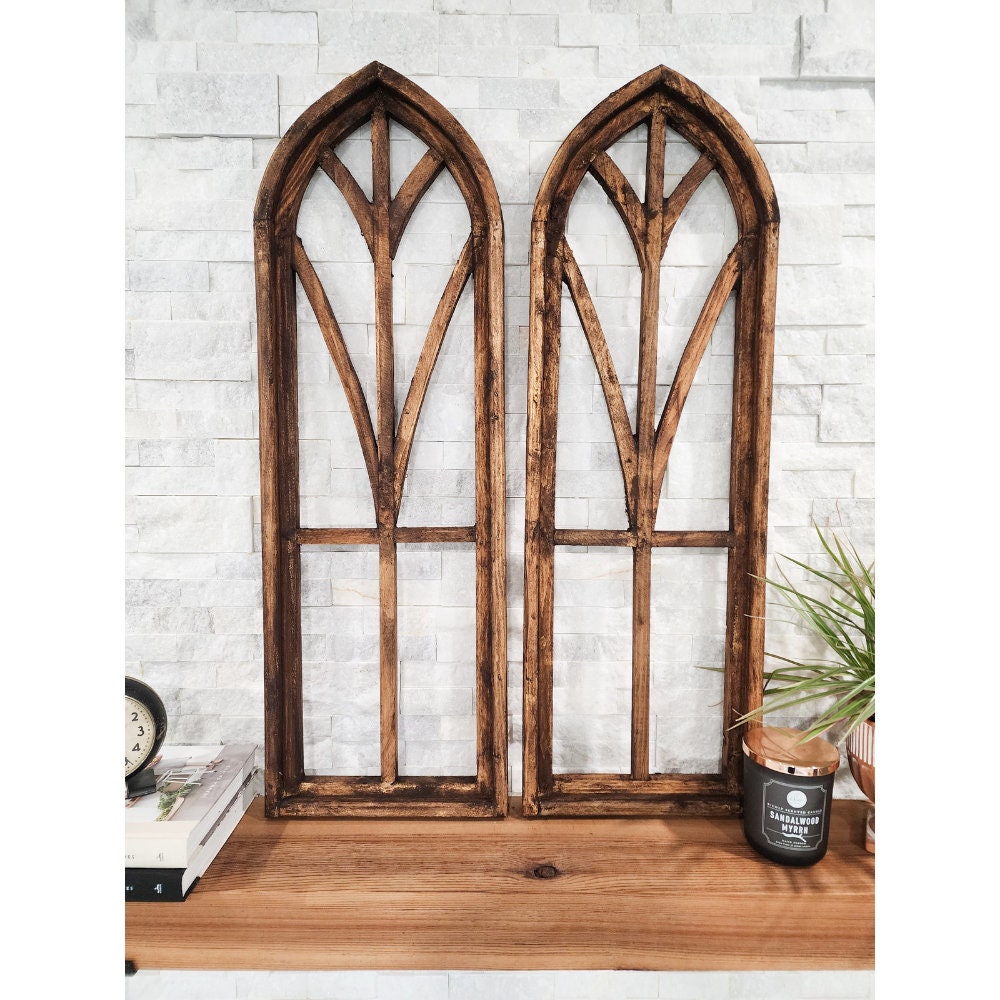 Wood arch wall decor deals
