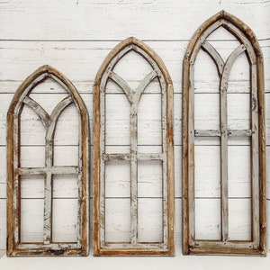 Cathedral Farmhouse Style Christmas Wood Window Frame image 6