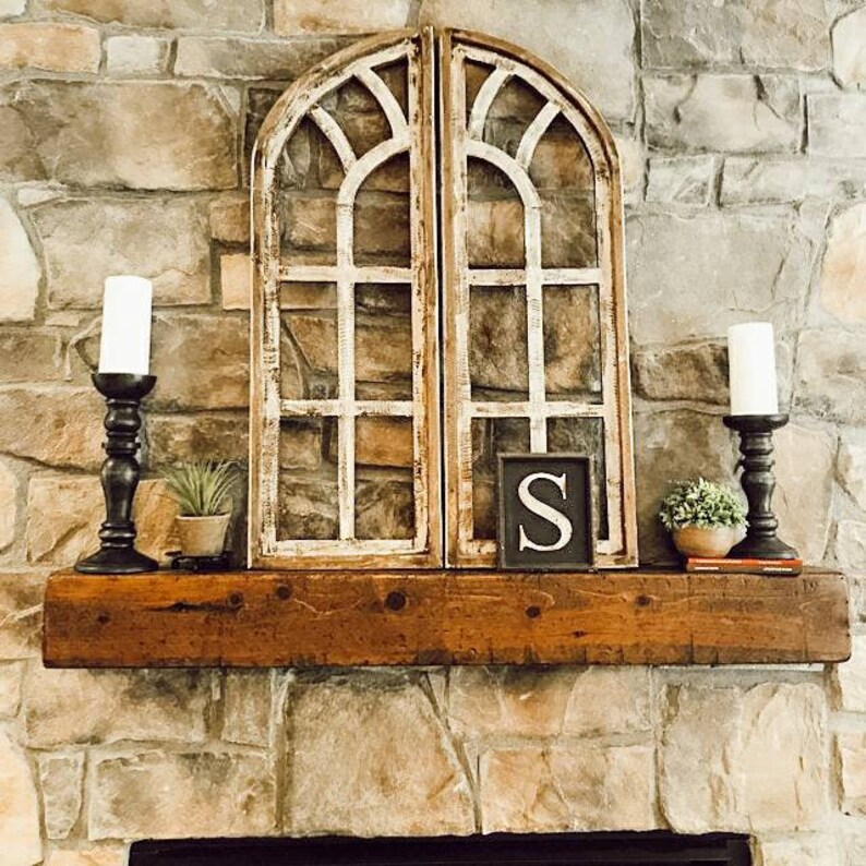 Double Arched Old Church Window Wall Decor | Etsy