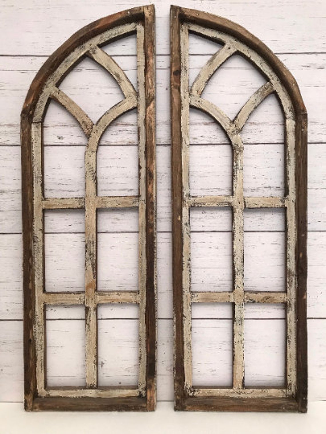 Wood Arch Window Wall Decor with Wreath Addon Large Wreath Etsy