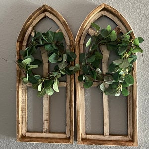 Wooden Arches Floral Decor, Wood Farmhouse Windows