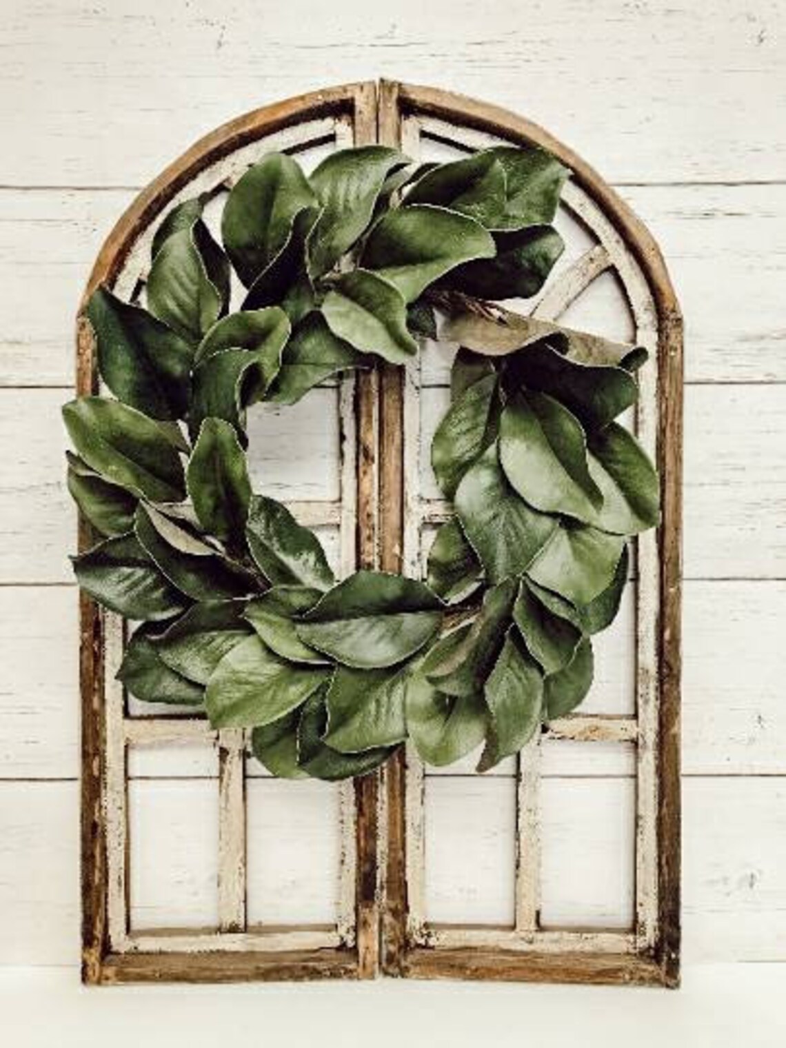 Wood Arch Window Wall Decor with Wreath Add-on Large Wreath | Etsy