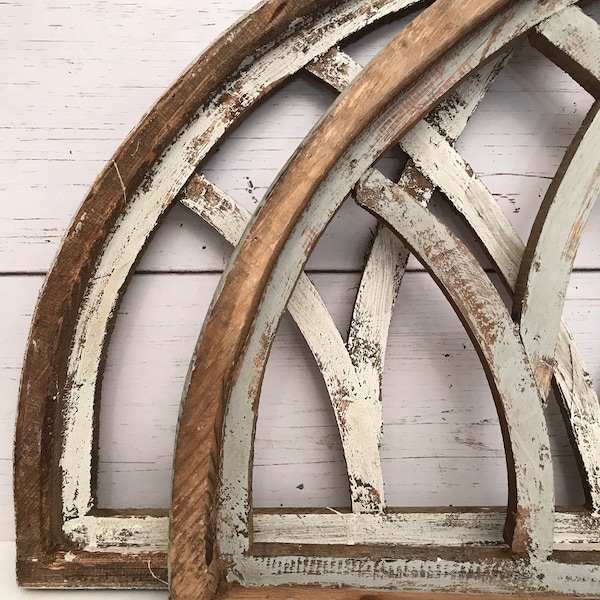 Half Moon Cathedral Windows, Mantle Decor, Above Fireplace