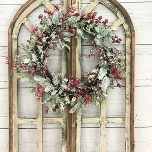 Christmas Mantel Decor, Wood Cathedral Arches