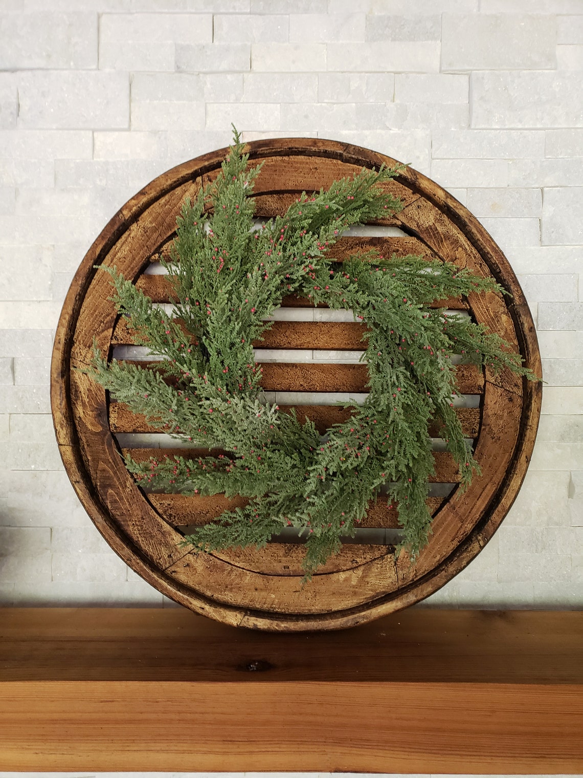 Round Wood Wall Decor Farmhouse Window Frame - Etsy