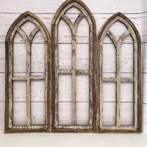 Cathedral Farmhouse Style Christmas Wood Window Frame image 5