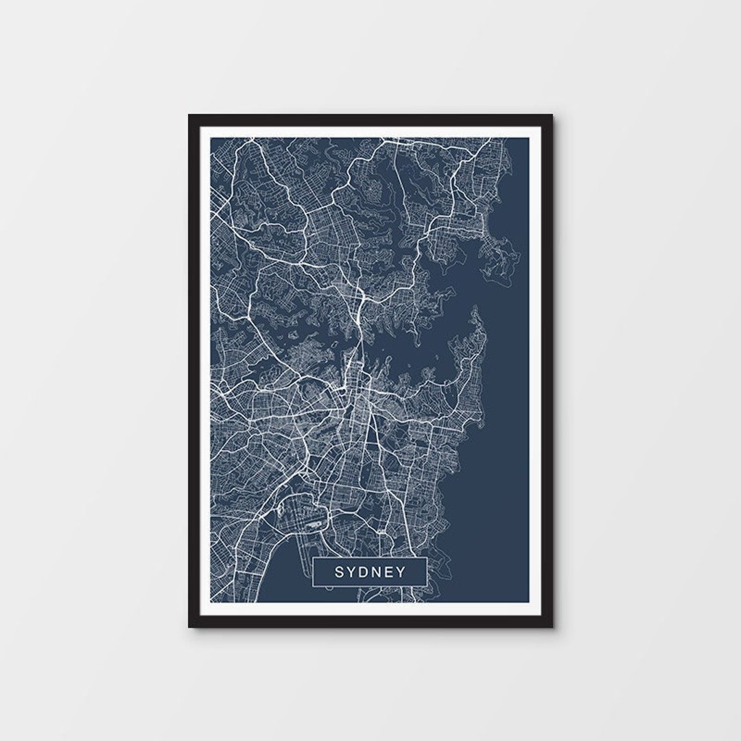 Sydney Area Map Print / Australia / City Print / Australian Etsy