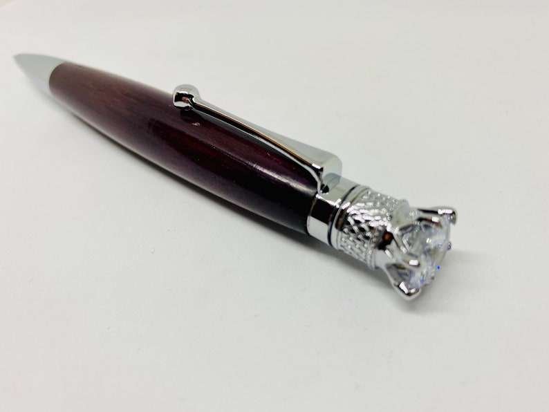Crown Jewel Twist Pen in Chrome Made from Purpleheart