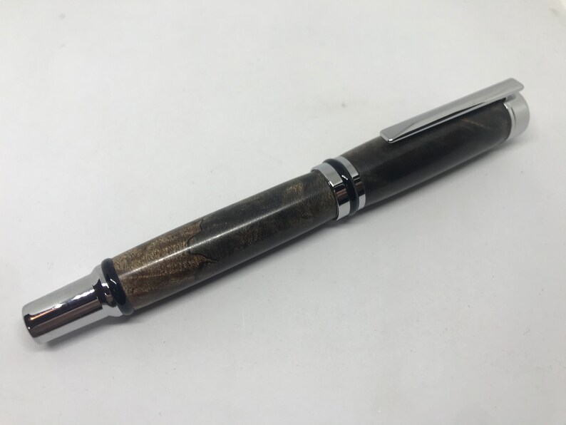 Cameron Rollerball Pen in Chrome Made from Dyed Maple Burl
